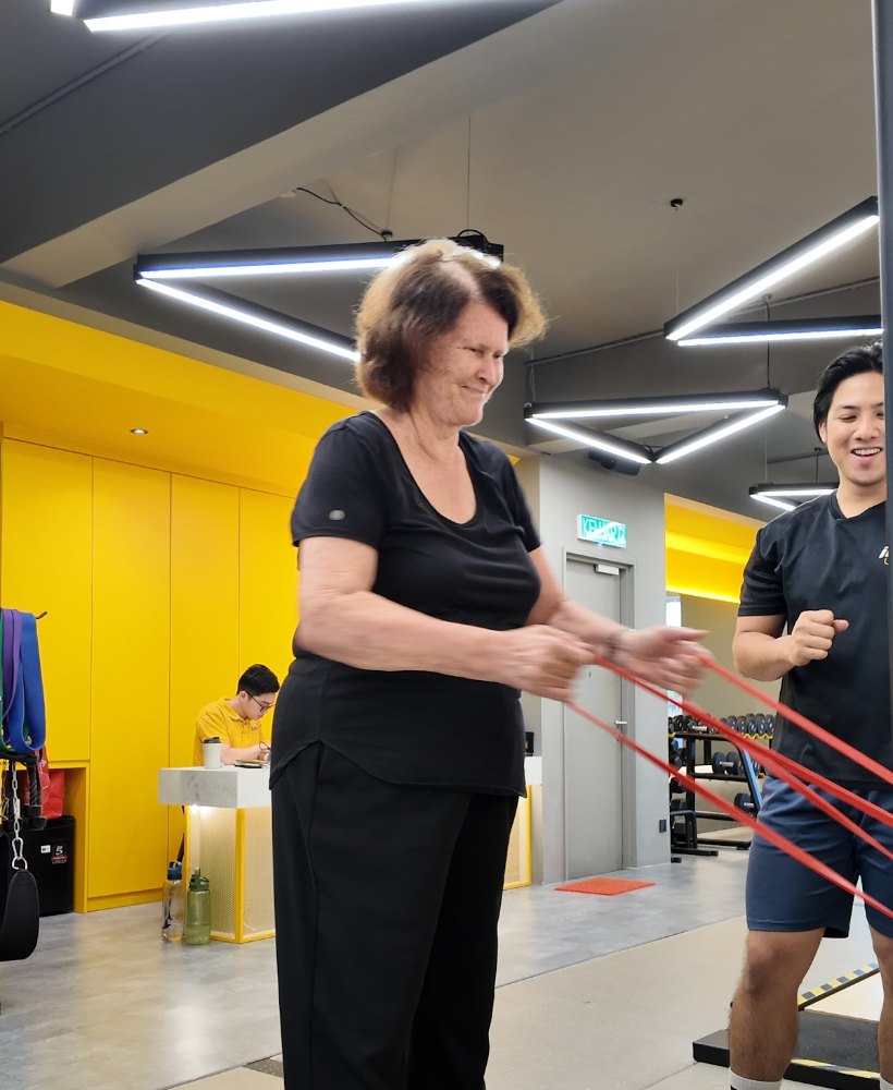 Judith training with her coach at iLift
