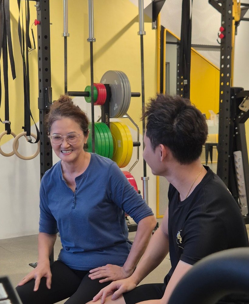 Fiona training with her coach at iLift Pines Square