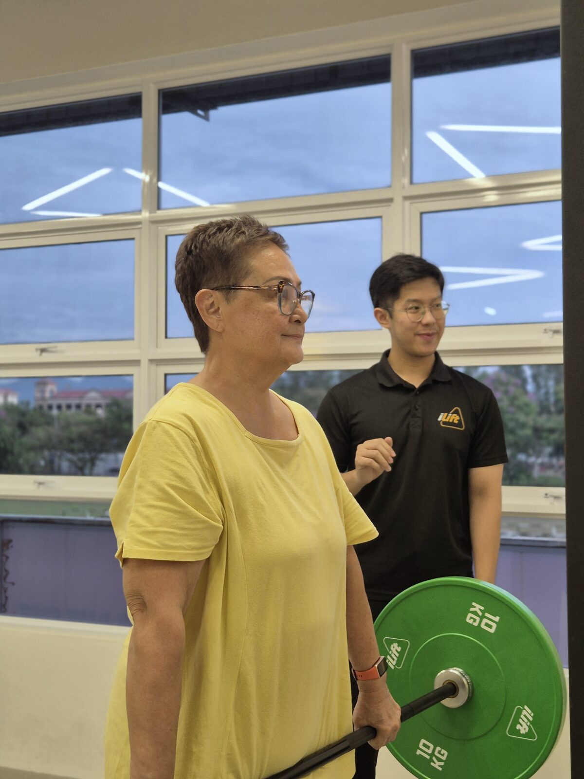 Coach and adult client training together at iLift Pines Square, MJC Kuching